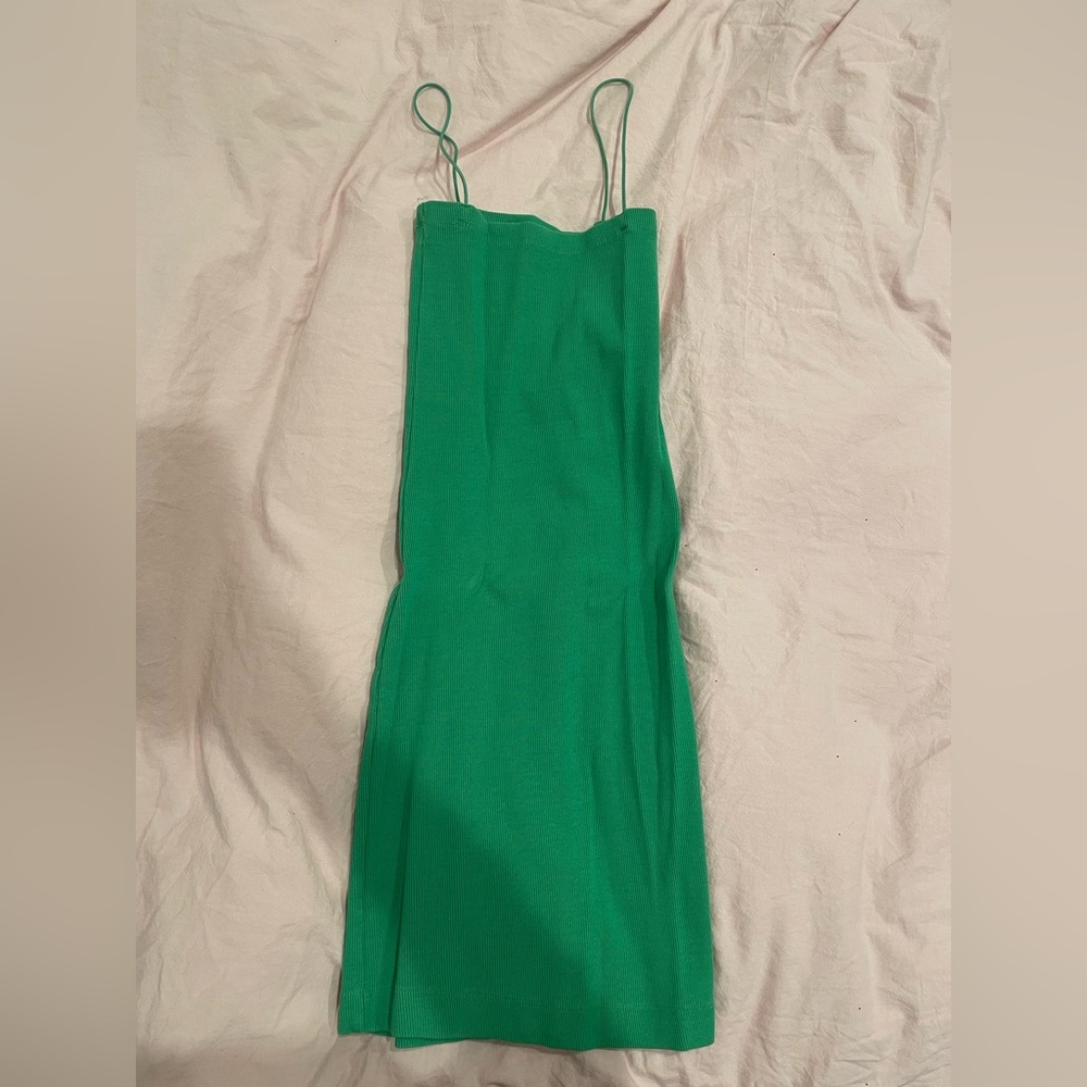 Green Spaghetti Strap Bodycon Dress